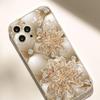 iPhone 14/15/16/17 Pro Max Gold Diamond Floral Anti-Drop Transparent Protective Case