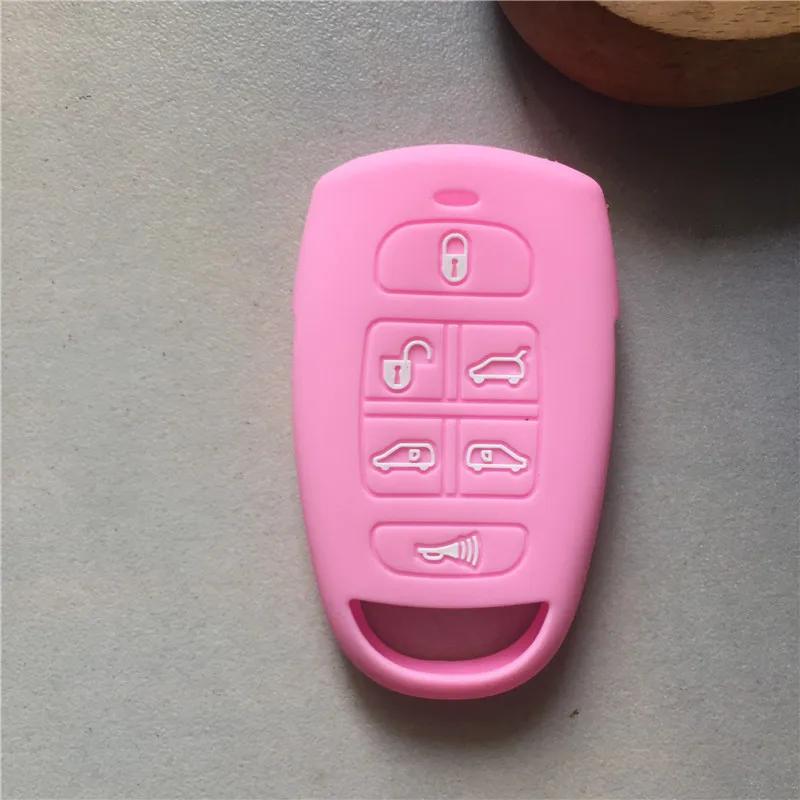 Silicone rubber Car Key Cover Case Holder Bag Shell Skin for Hyundai for Kia Sedona Mini Van 6 Buttons Smart Remote Key