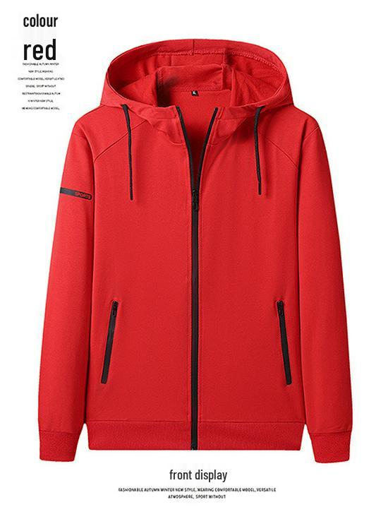 Men's Plus Size Pure Cotton Hoodie Cardigan: Spring/Autumn, Casual Knit Jacket, Trendy Sportswear.