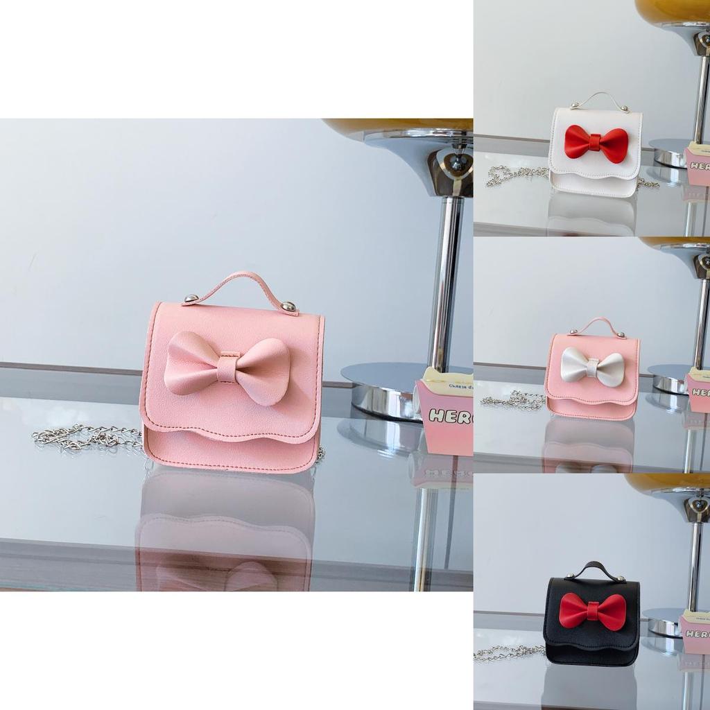 Small Princess Fashion Butterfly Bow Girl Mini Crossbody Bag With Pu Material For Toddler Daily Use