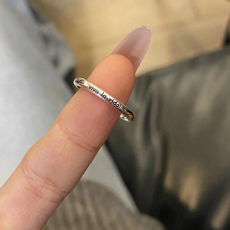 1/2Pcs Geometric Positive Phrases Opening Pinky Ring Light Luxury Adjustable Rings For Women Fashion Jewelry Gift Accessories