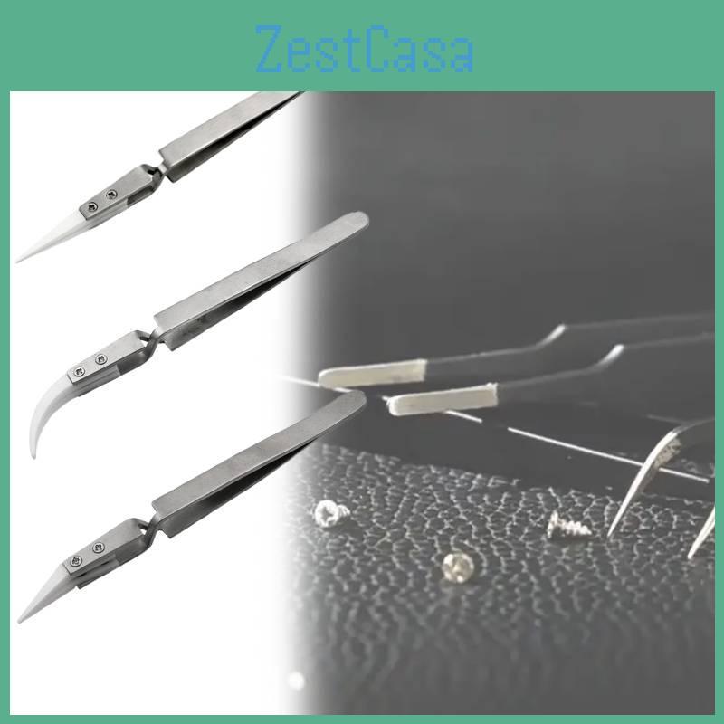 Tweezers Professional Ceramic Stainless Steel Handle Acid Resistance Research