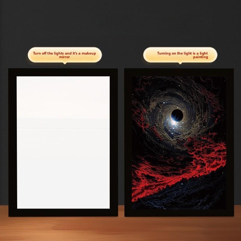 22cm/8.66in Universe 3D Light Painting Cartoon Night Creativity Collectible Mirror Table Lamp Bedroom Decoration Luminous Gifts