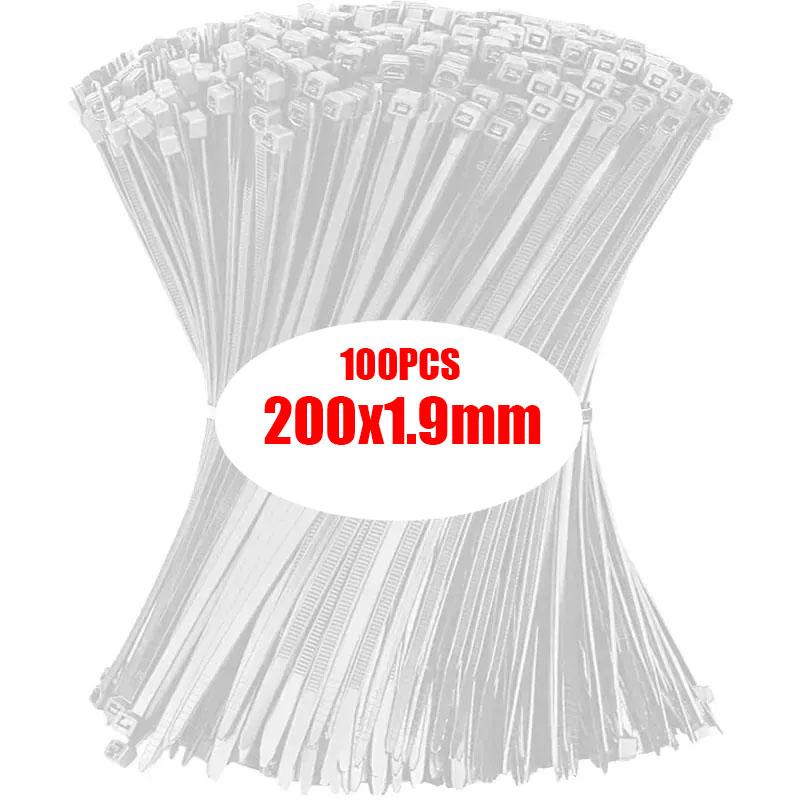 100Pcs Nylon Cable Ties Self-locking Cord Ties Straps Adjustable Cables Fastening Loop Home Office Wire Zip Ties Wholesale