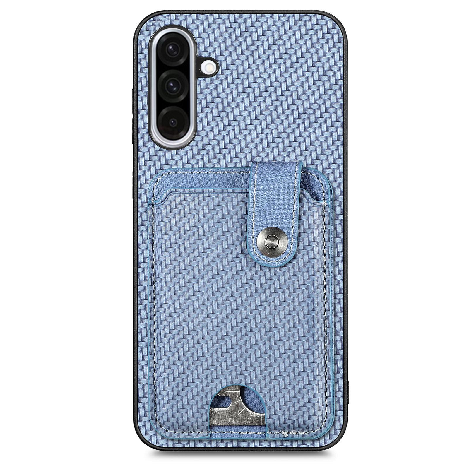 

For Samsung Galaxy A36 5G Case Card Slots Kickstand Phone Back Cover with Card Tool Blue
