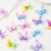 10pcs Colorful Gradient Double-layer Organza Butterfly Hair Clips with Rhinestones, Cute Princess Hair Accessories