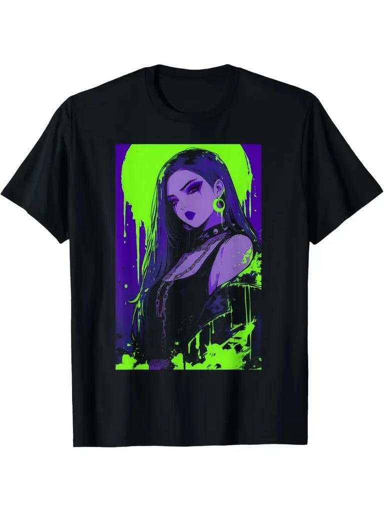 T-Shirt Cybergoth Cybercore Grunge Punk Goth Girl Alt Anime Manga