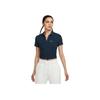 Nike Sportswear Essentials Series Embroidered Logo Short Slim Fit Polo Shirt Women Polo Shirts Deep-Sea-Blue Sail DV7885478