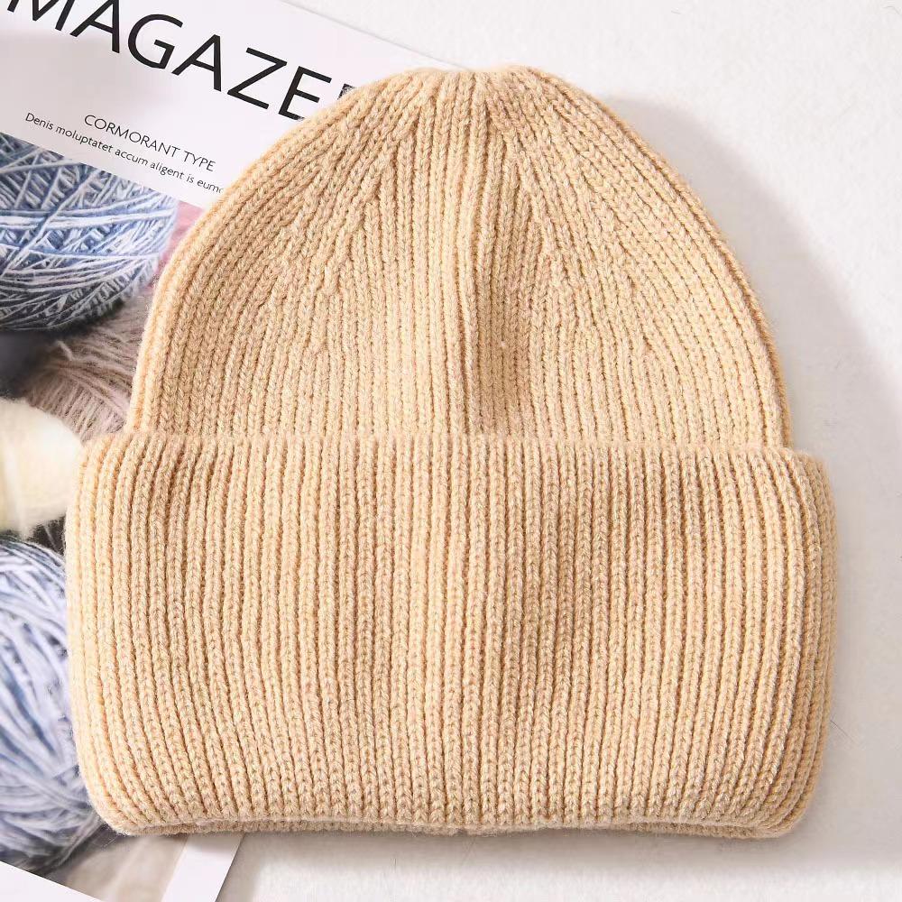 Unisex Luxury Fluffy Winter Wool Cashmere Knit Beanie Ribbed Striped Skully Hat Custom Logo for Men Women's Beach Wear