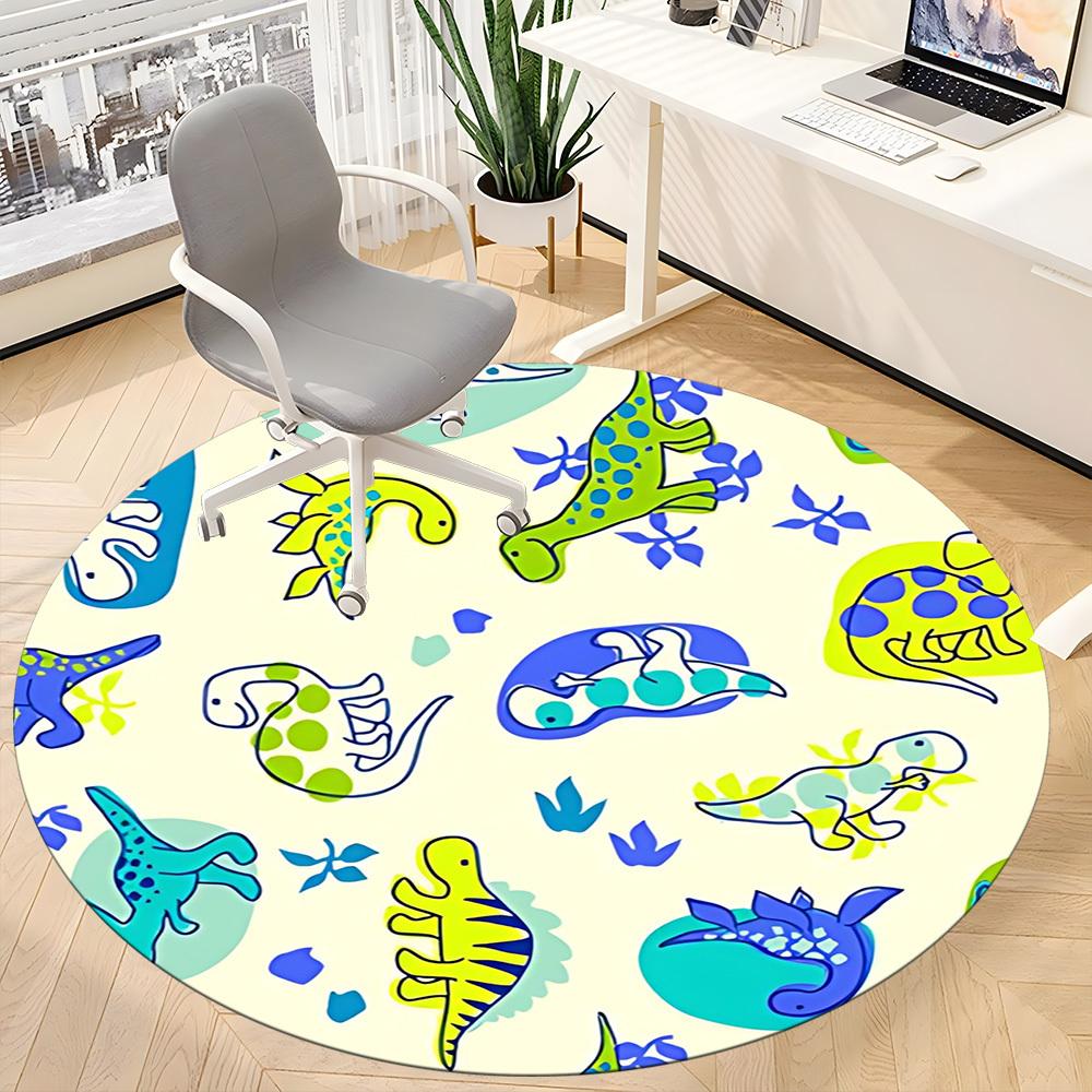 1pc Dinosaur Pattern Chair Carpet for Office, Non slip, Soft and Durable Office Rug