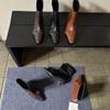 Retro inner heightening short boots women's boots new pointed belt buckle fashion western boots