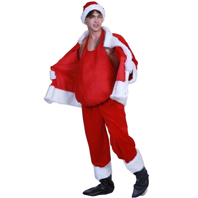 Christmas Stage Makeup Performance Accessories Costumes Men and Women Santa Claus Fake Belly Dress Up Props