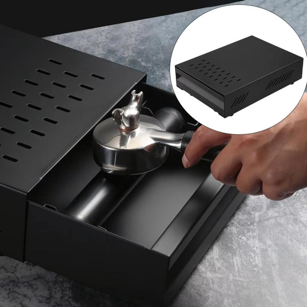 Rectangular Drawer Design Coffee Knock Box Stainless Steel Large Capacity Coffee Powder Storage Box Detachable Rustproof