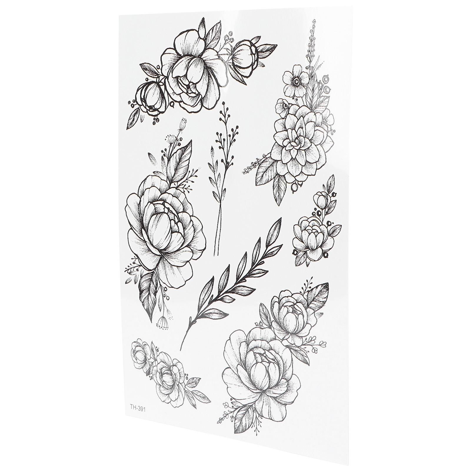 

Temporary Tattoos Women Waterproof Flower Long Lasting Body Fake Tattoo StickersTH 391