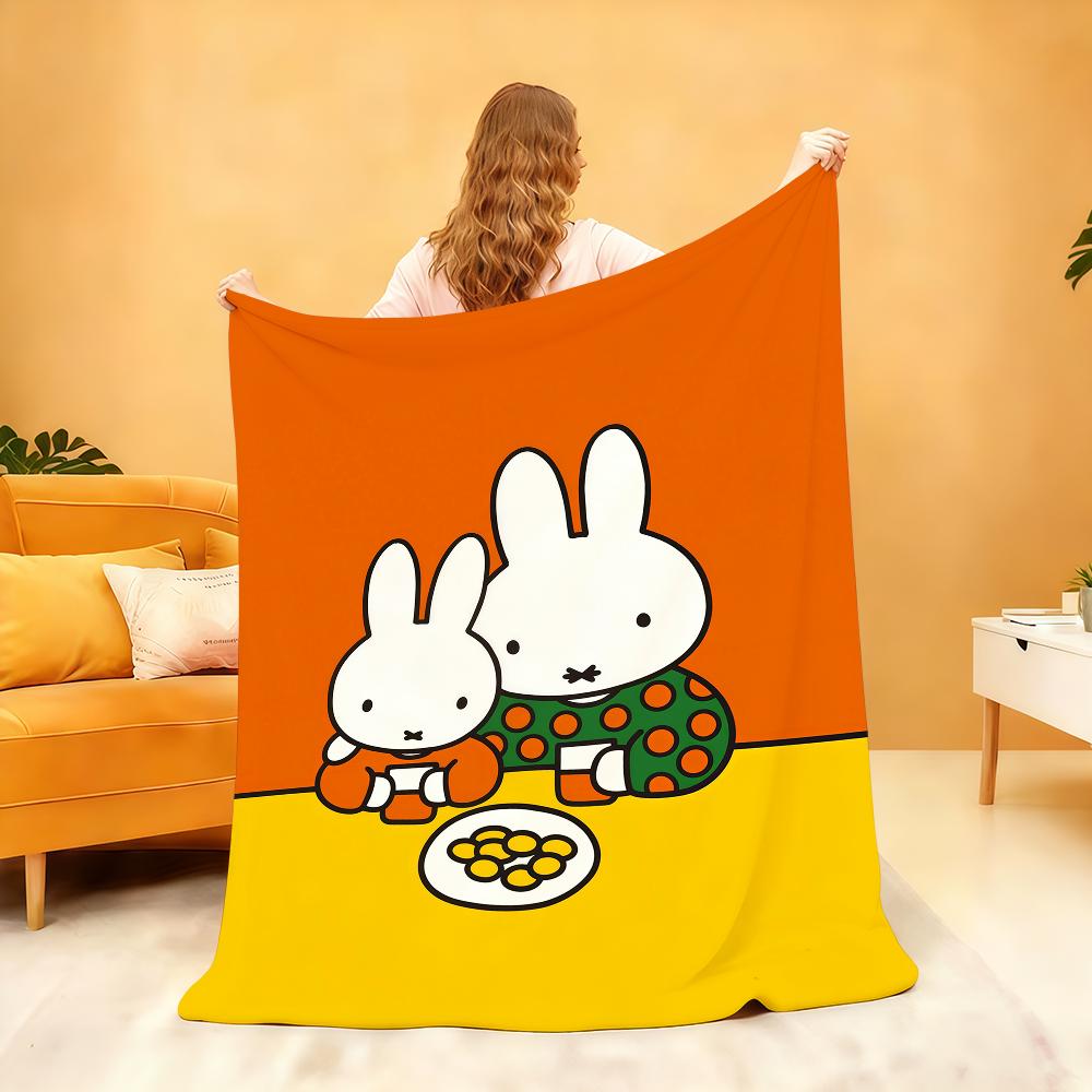 Kawaii M-MiffyS Blanket Soft Throw Blanket for Home Bedroom Bed Sofa Picnic Travel Office Rest Cover Blanket Gift