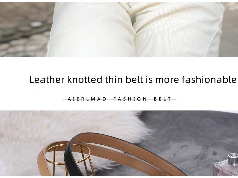 Stylish Women's Black Leather Belt - Versatile, Fashionable, and Decorative for Skirts