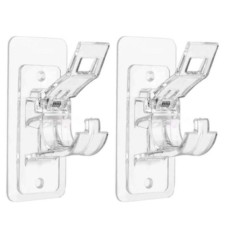 

1Pair Curtain Rod Holder, Self Adhesive Curtain Rod Bracket NailFree Adjustables Rod Bracket Holders for Home Bathroom 1