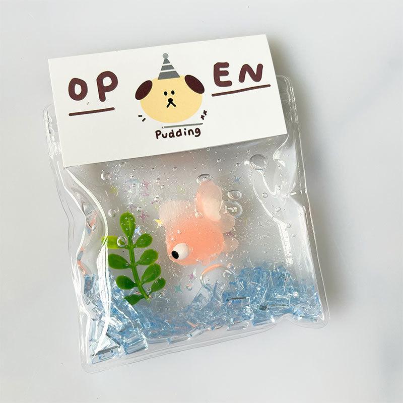 Small goldfish pinch bag slow rebound decompression toy super soft water spit bubbles pinch goldfish pinch music.2025
