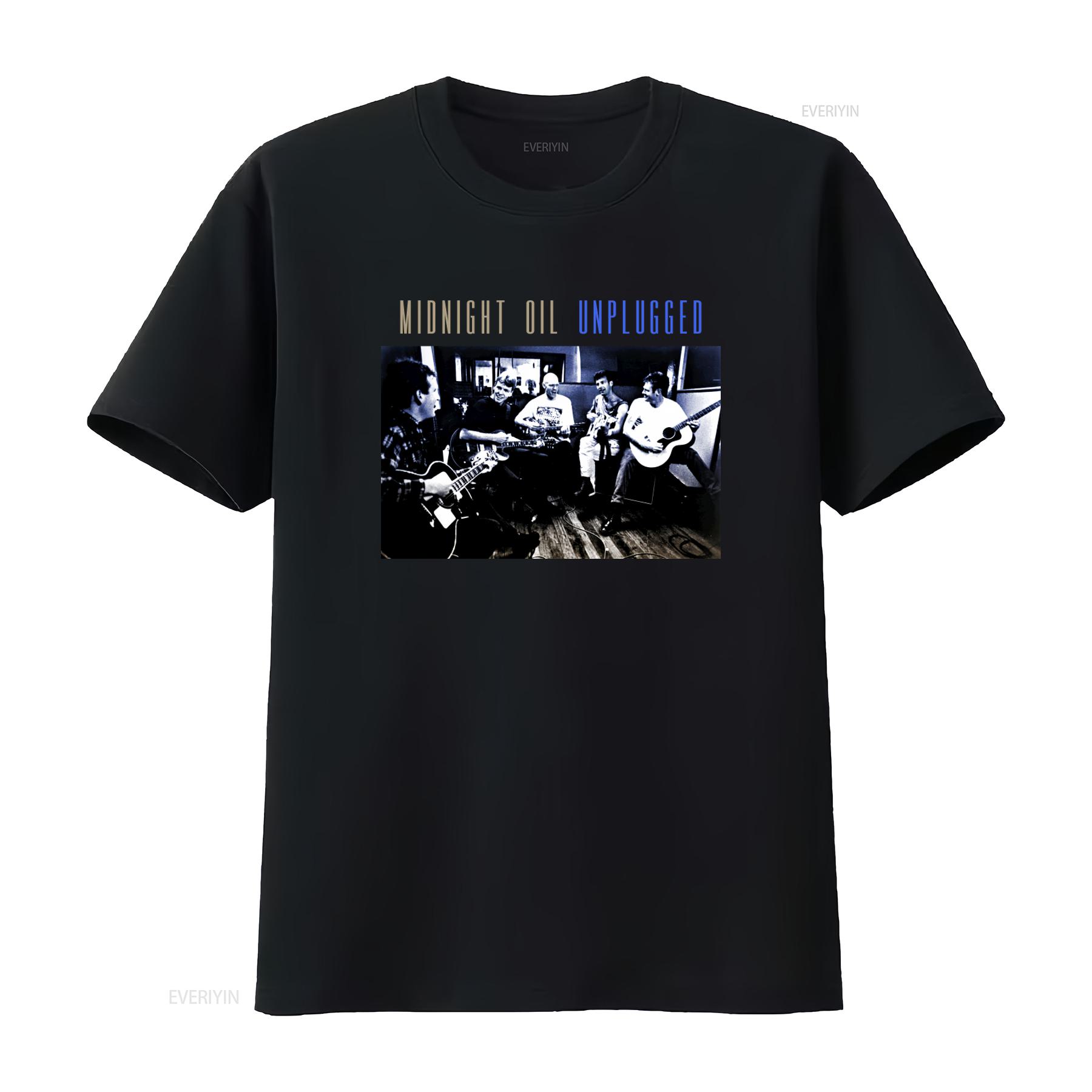 

Midnight Oil Band Unplugged Performance Heavy Cotton Black T Shirt For All Sizes vintage Washed Stretched Slightly 4XL