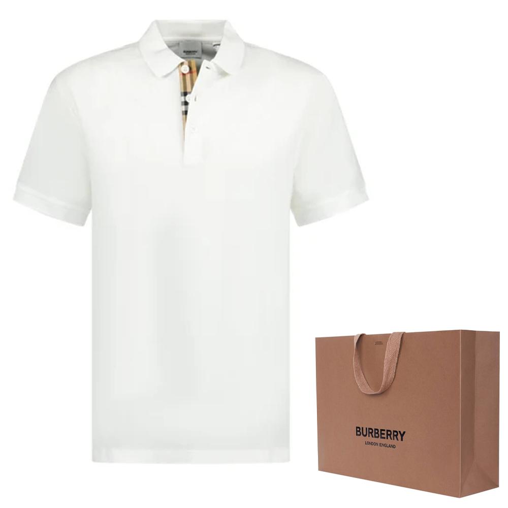Burberry SS23 Men's Casual Pullover Short Sleeve Polo Shirt White 80675831