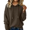 Women S Loose Fit Hooded Knit Pullover Sweater Long Sleeve Solid Color