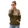 2025 New Zipper Lapel Double-sided Velvet Leopard Print Spliced Sweatshirt for Women