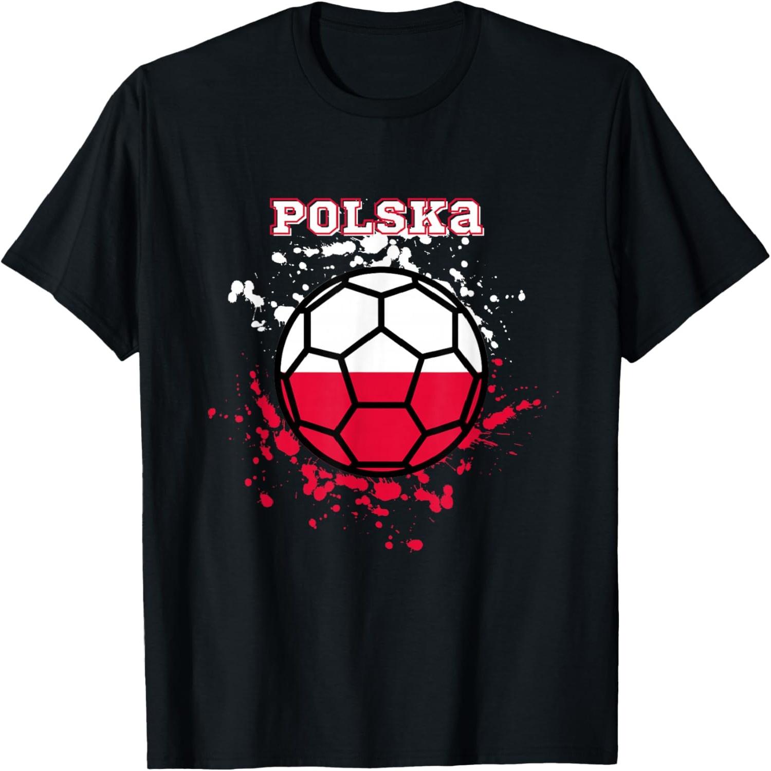 Футбол Польша - Polska - Фан-футболка с флагом Польши S разноцветный