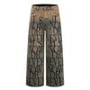 Mens Distressed Letter Print Loose Straight Leg Jeans Streetwear Wide Denim Pants