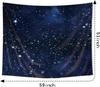 Night Sky Stars Tapestry Wall Hanging Dark Blue Galaxy Space Cosmic Starry Fantasy Universe Texture Outer Shining Star Kid