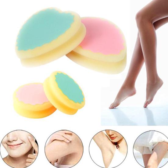 Unisex Painless Depilation Sponge Heart Round Water Drop Shaped Hair Remover