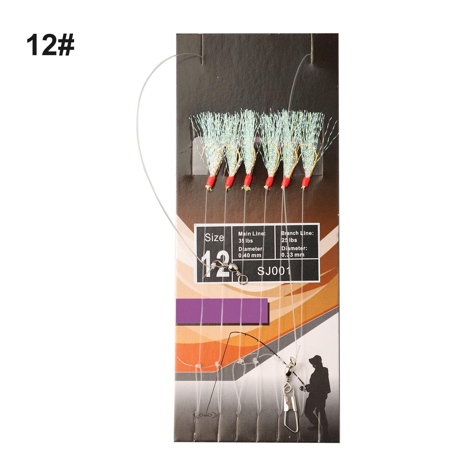 

10/12/14/16# Rainbow Hook 5pcs/Pack 60mm Feather Lure Herring Bait 12#