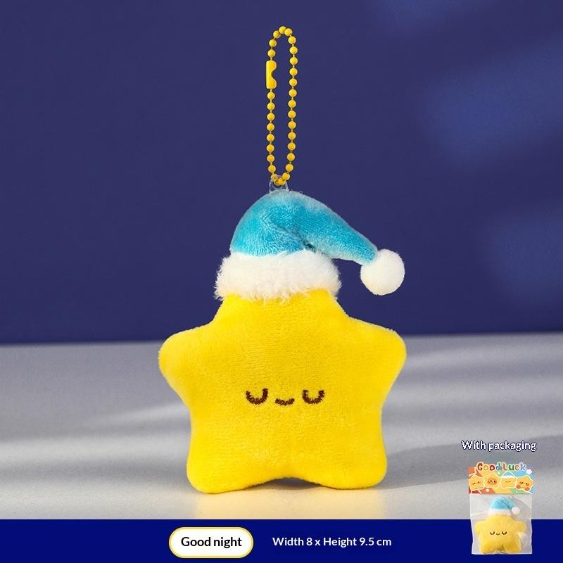 Niedlicher Plüschsterne Schlüsselanhänger Flauschig Weich Lustig Rucksack Anhänger Praktisch Kawaii Gelbe Charms Geschenke Für Kinder Schmuck Accessoires