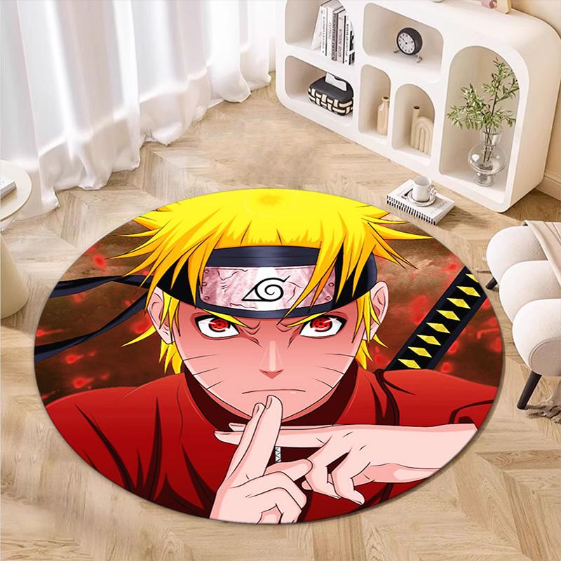 Famous cartoon NARUTO protagonist Uzumaki Naruto round carpet soft home decoration anti-slip door mat outdoor picnic mat carpet M3