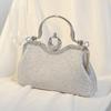 2025 New Fashion Luxury Women's Full Diamonds Evening Clutch Bag Embellished Rhinestone Wedding Party Handbag Chain Shoulder Bag
