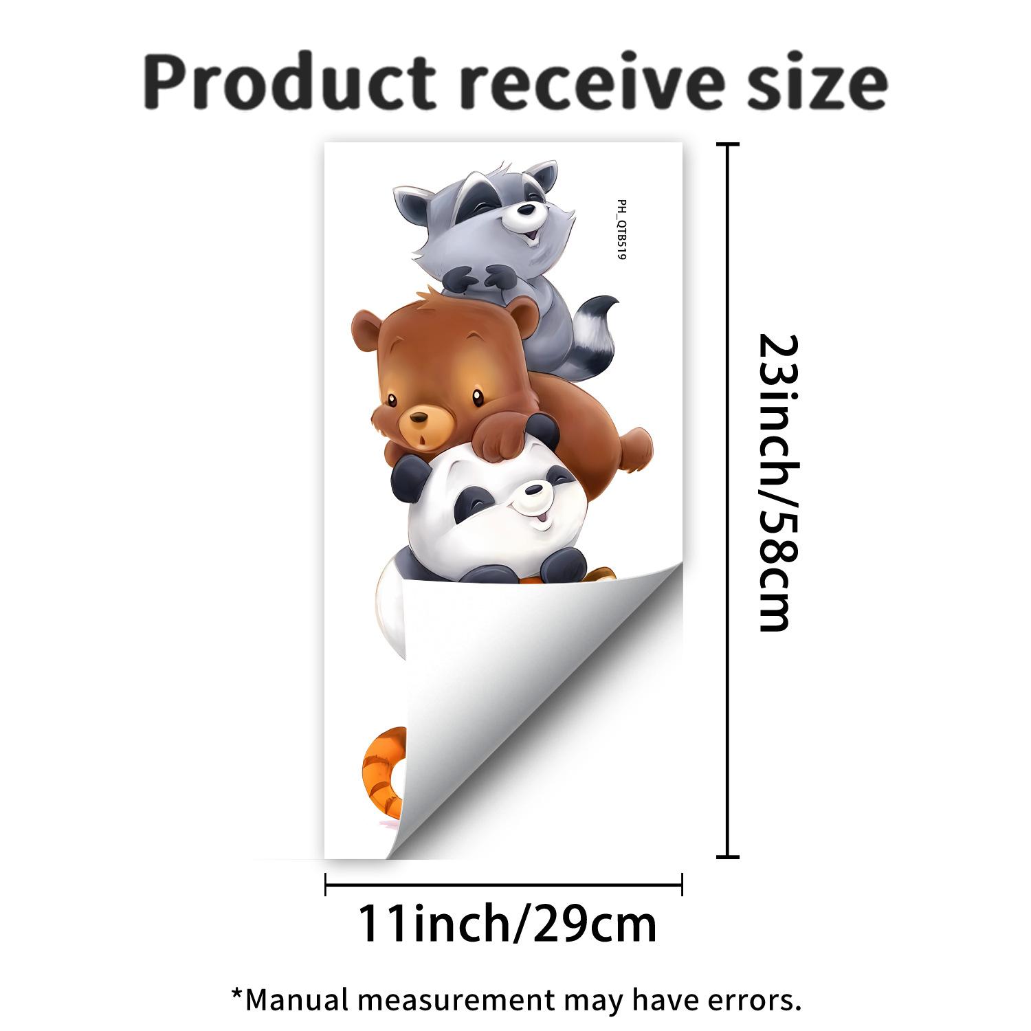 

Cute Cartoon Stacked Animals Tower Wall Stickers, Self-Adhesive Decor for Kids Room Kindergarten Bedroom Entryway Decoration 29x58cm різнокольоровий