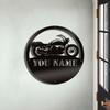 Personalized Motorcycle Themed Wall Art Deco Custom Named Iron Plaque Matte Finish Reusable Garage Home Commercial Decor