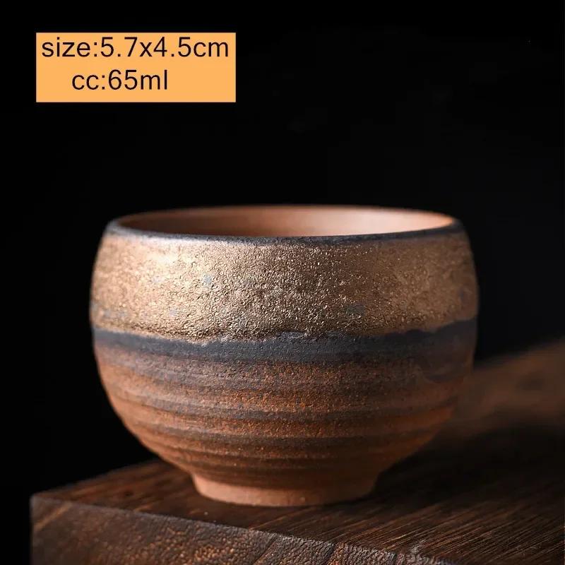 1 Adet Çin Vintage Seramik Çay Fincanı El Yapımı Kaba Seramik Çay Kasesi Ev Tipi Çay Takımı Usta Çay Fincanı Seyahat Kişisel Fincan