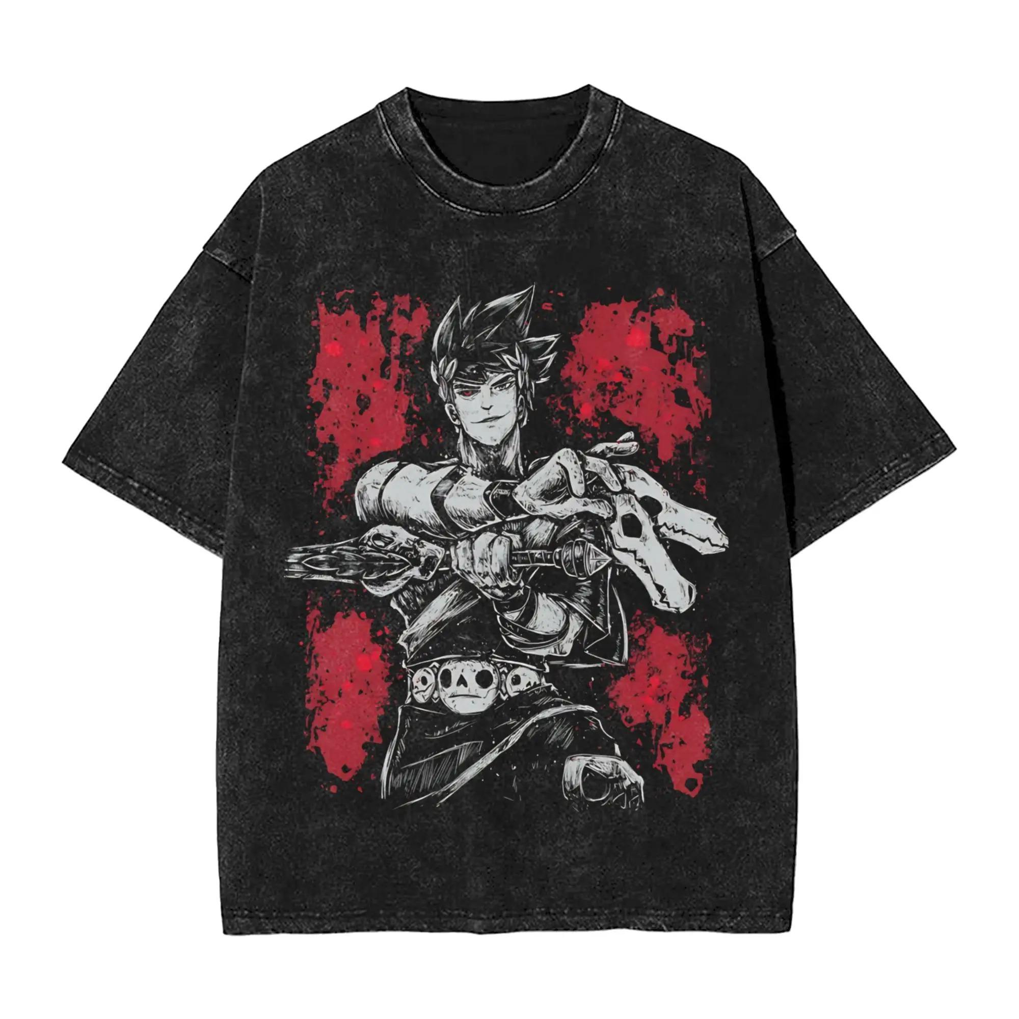 

Classic Retro Game Hades Zagreus Funny Graphic Print Tshirt Men Women Vintag Washed Cotton Summer New Tee Oversized Casual Tops S