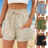 Womens Loose Fit Drawstring Waist Solid Color Shorts 2026 Casual Comfortable Wide Leg Hot Pants