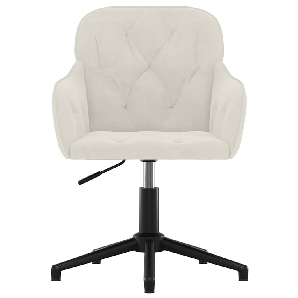 Vidaxl Swivel Dining Chairs, 2 Pcs, Cream, Velvet