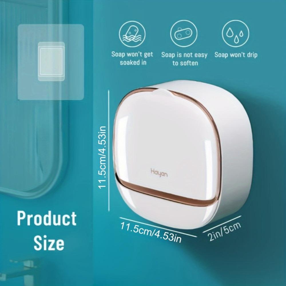 Soap Holder Dish Shower, Bar Soap Holder with Drainage, Self Draining Soap Holder, Wall Mounted Soap Box Tray Container for Bathroom