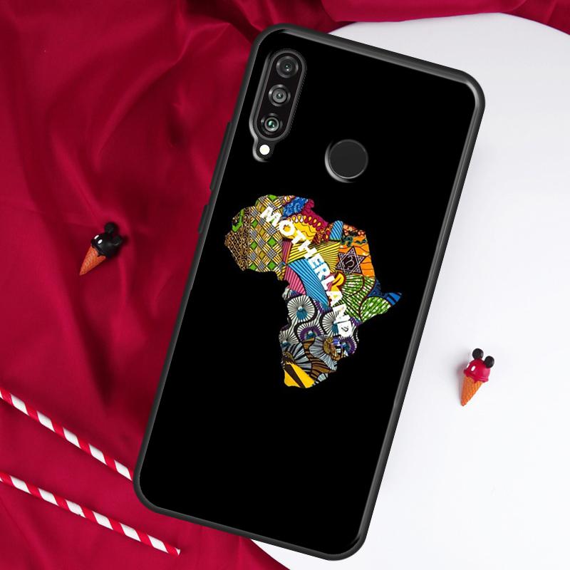 Map of Africa African Fabrics For Huawei Nova 10 SE 9 5T 12s 12i 11i Y91 Y90 Y60 Y70 Y72 Y61 P20 P30 P40 Lite P60 Pro Case