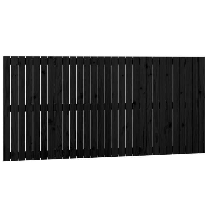 VidaXL Wall-mounted Headboard Black 185x3x90 Cm Solid Pine Wood 824917