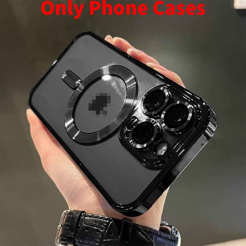 15 For Iphone Promax Magnetic Plating Clear Wireless Charging Shockproof Cover