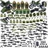 Military Building Blocks Set: Figure, Weapon Accessories, Sandbag, Shield