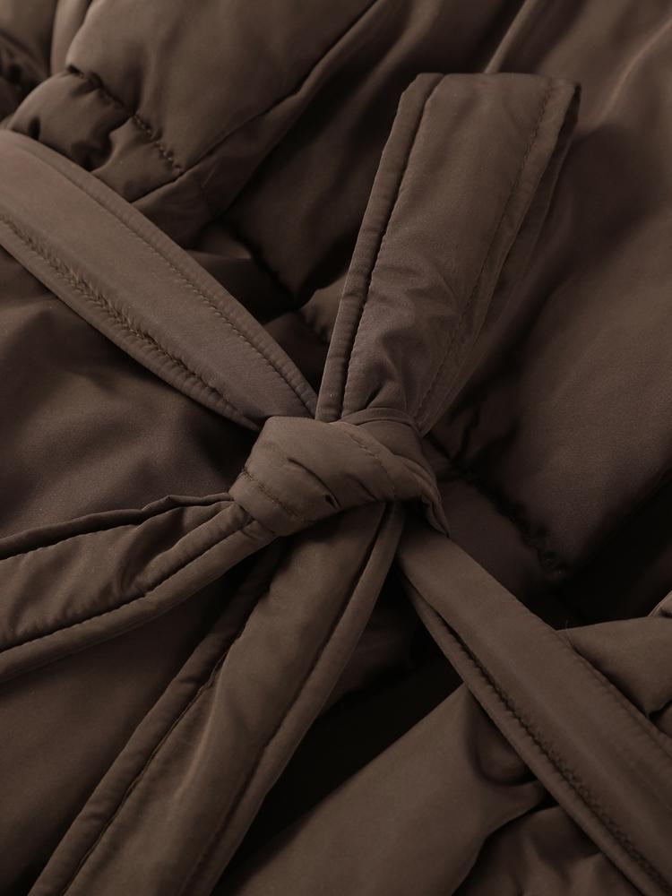Giacca imbottita da donna con colletto alto e maniche lunghe, tinta unita, lunghezza in vita, calda e alla moda, autunno inverno 2026