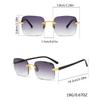 Square Rimless Sunglasses Women Luxury Brand Designer Summer Glasses Fashion Sun Glasses for Men