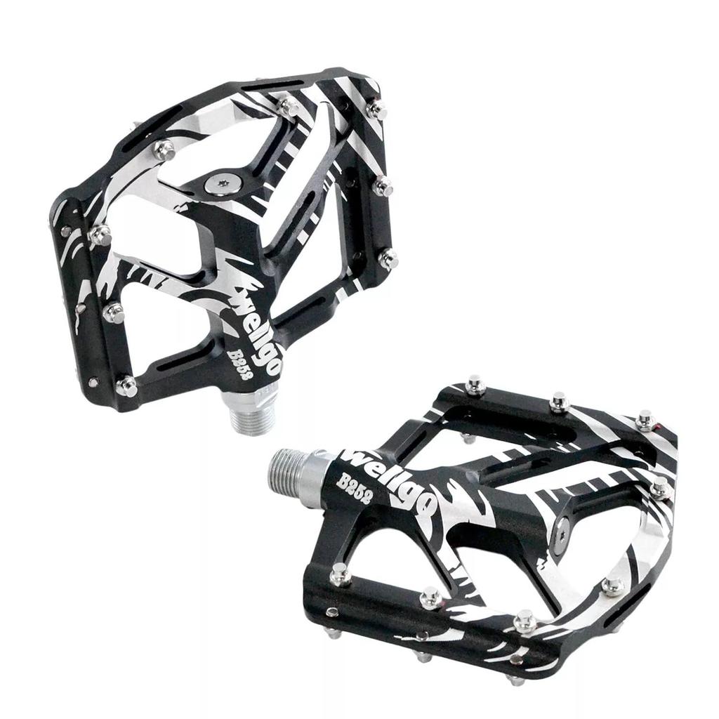 Wellgo B252 Flat Pedals Low Profile Design, Black,WE3093