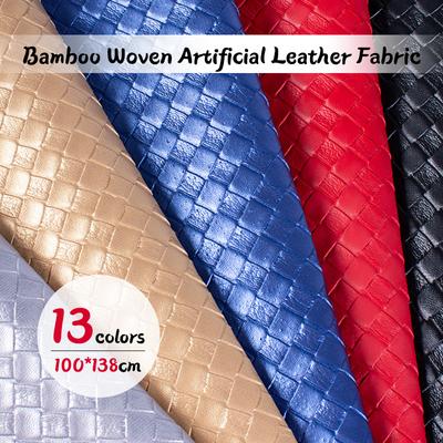 100*138cm Weave Pattern Faux Leather Vinyl PVC Artificial Leather Fabric For DIY Sewing Car Interior Home Upholstery Accessories