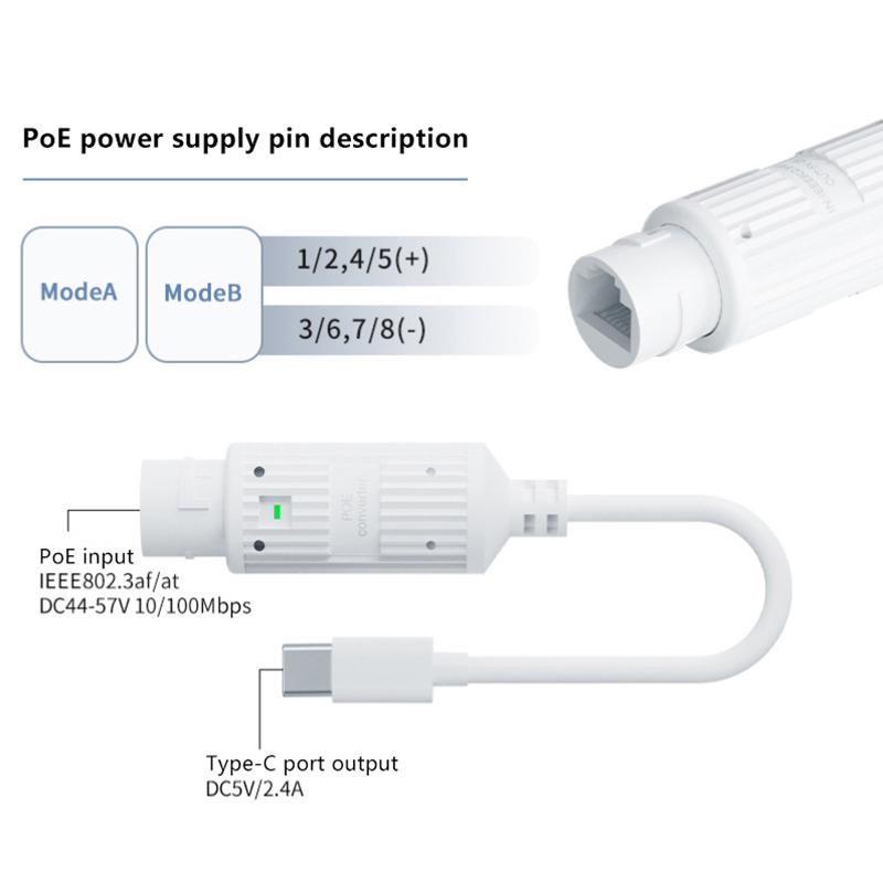 1/2/3Pcs 48V Poe Extender/Repeater Waterproof Extension Poe Injector Adapter Rj45 Port Output 5V/2A Ieee 802.3Af/802.3At